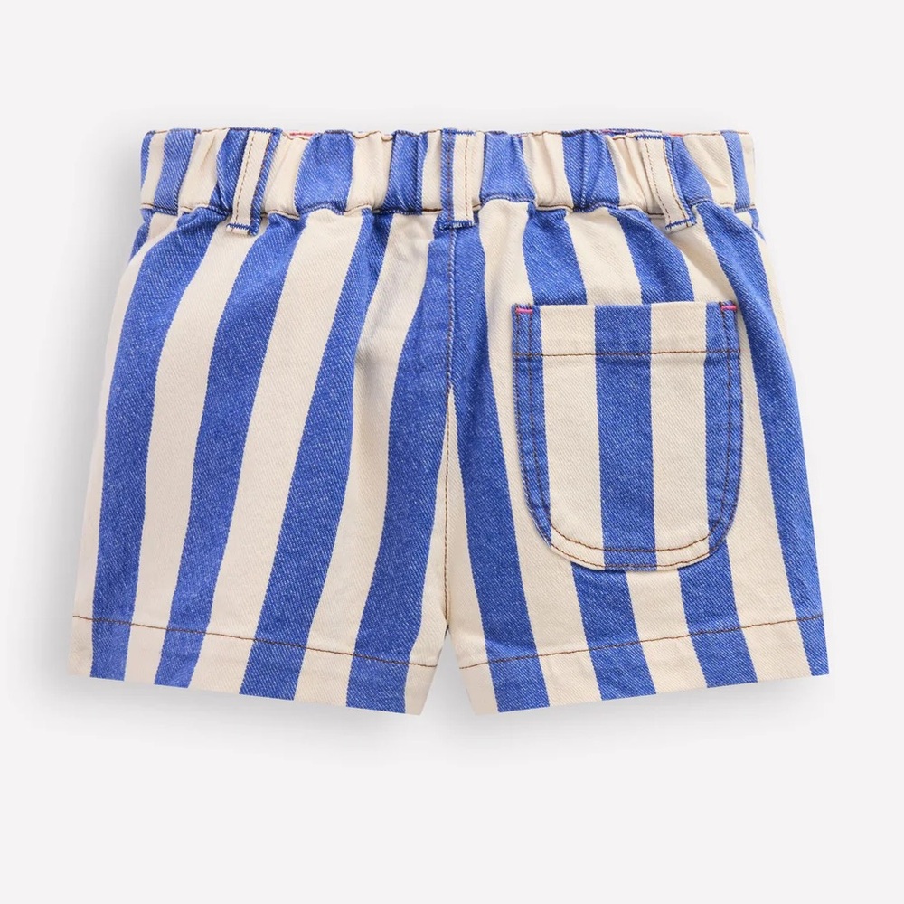 *SALE* NWT Mini Boden Patch Pocket Shorts in Orion Blue/Ivory - Picture 4 of 8